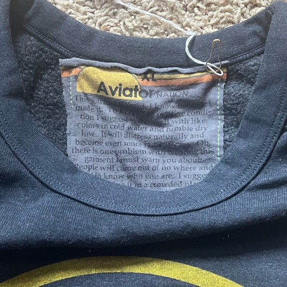 Aviator Nation Signature Logo Sweatshirt Charcoal XL - Picture 5 of 9